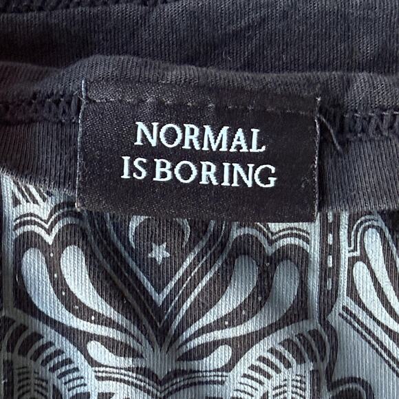 Killstar Shirt Mens Large Black Gothic Occult Border Hem Print Short Sleeve Tee - Picture 4 of 10